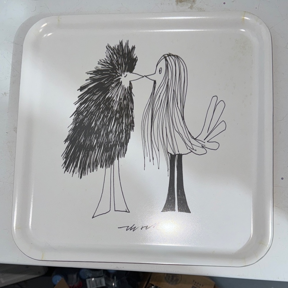 Ikea Olle Eksell Birds Square
Plastic Tray Limited Edition Black
White